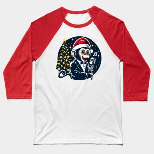 Singing Monkey Christmas Baseball T-Shirt